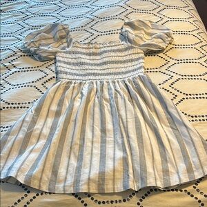 Lost + Wander Striped Mini Dress - Gray and White